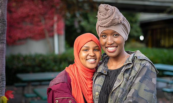  North Seattle students in courtyard 