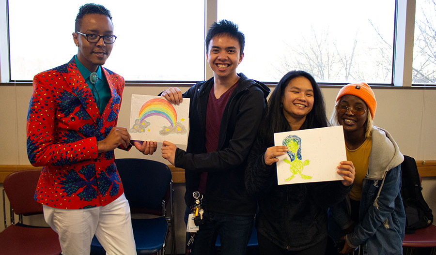 Students smiling on a sunny day